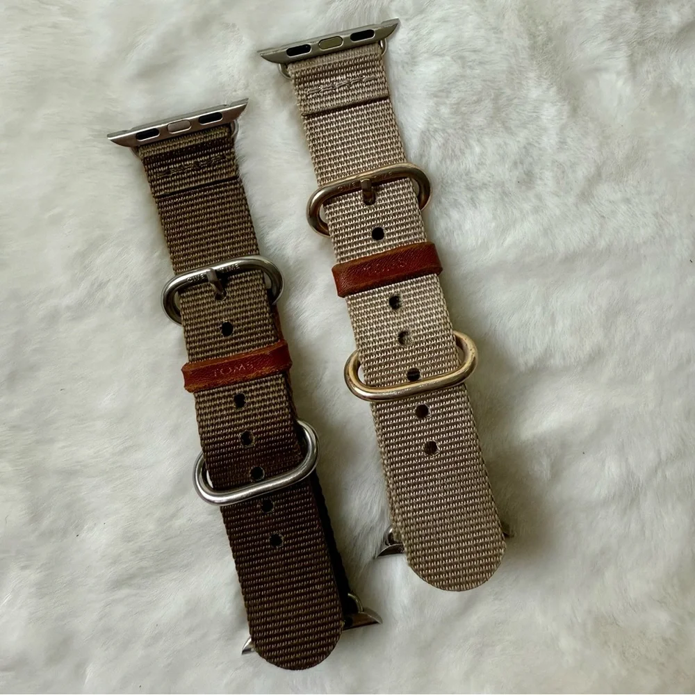 Toms Brown and Tan Woven Bands for Apple Watch Bundle of 2